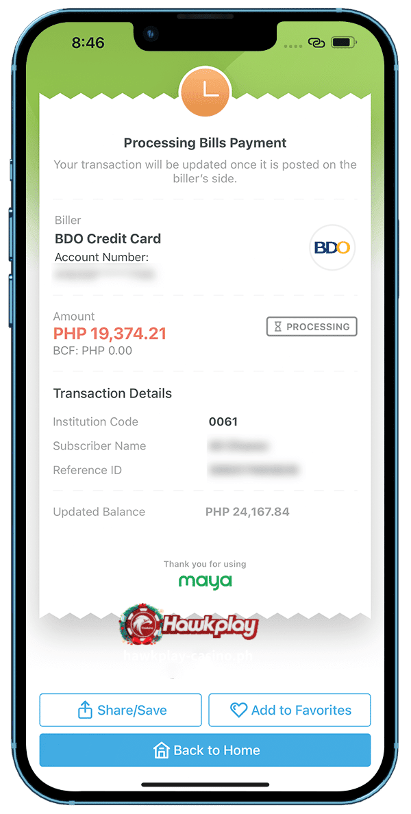 Gamit BDO credit card sa application Maya 7 Hawkplay 6
